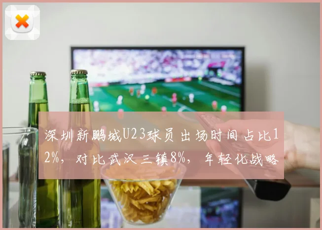 深圳新鹏城U23球员出场时间占比12%，对比武汉三镇8%，年轻化战略效果差异